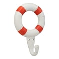 thumbnail image 4 of Ebros Gift 6.5"Tall en Fonte Nautique Marin Marin Sauveteur Bouée Anneau Blanc avec des Rayures Rouges Crochet Mural (4), 4 of 6