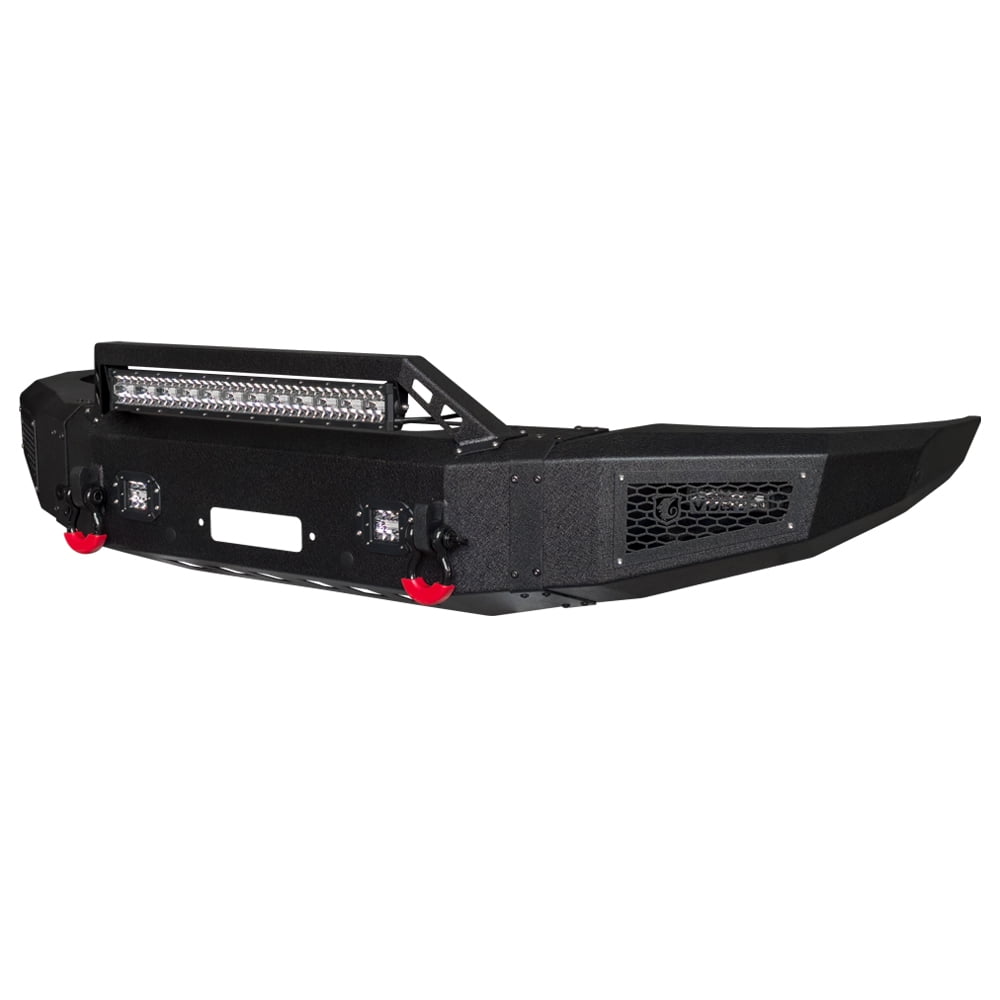 Vijay Compatible with 2015-2016-2018-2017-2019 Chevy Silverado 2500/3500 Front Bumper Textured Black Steel with Light and D-ring