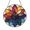 Stained Glass 5.9 Inch, variant on Stained Glass Floral Rosette Decor Panel with Circular Flower Geometry for Interior Display