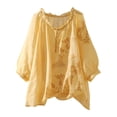 thumbnail image 2 of Bixock Maternity's Tops 3/4 Sleeve Crew Neck Plus Size Loose Casual Maternity Shirt Pregnancy Blouse Summer Maternity Clothes, 2 of 7