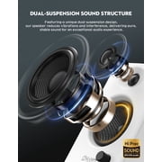Ortiza 60W Computer Speakers for Gaming and Music, Active Bluetooth 5.3, Stereo 2.0 Speakers for Desktop PC Monitor or Laptop, Surround Sound Speaker, 3.5 mm Aux RCA Input, USB-Powered, 1 Pair, White
