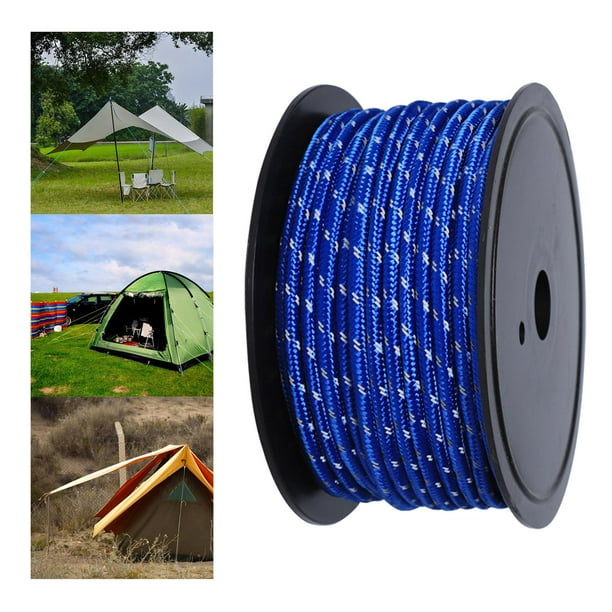 30M 6mm Reflective Tent Rope Guylines, Multifunction Tent Awning Guide Rope Glow in The Dark