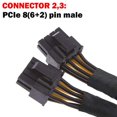 thumbnail image 5 of 6 uds Gpu Pcie 8 pines hembra a doble 2x8 pines (6 + 2) adaptador de corriente Pci Express macho divisor en Y trenzado, 5 of 5