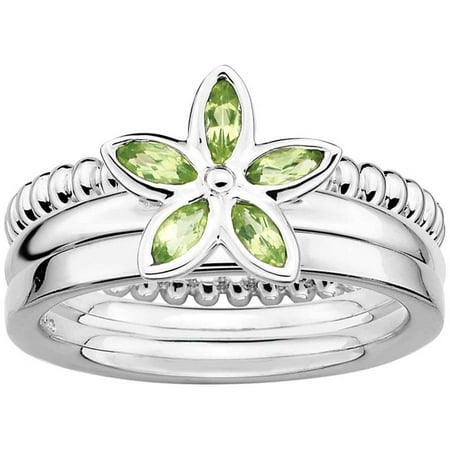 Sterling Silver Stackable Expressions Daisy Dreams Ring Set, available in multiple sizes