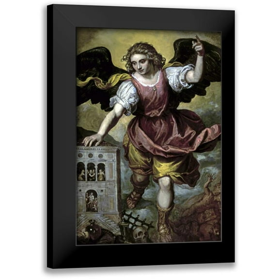Mexican School 11x14 Black Modern Framed Museum Art Print Titled - The Archangel St. Michael