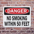 thumbnail image 4 of (2 Pack) No Smoking Within 50 Feet OSHA Danger Sign 10 Inch X 7 Inch Indoor / Outdoor Rust-Free Aluminum Metal Signs for Workplace, Workshop, and Construction Site, Made in the USA, 4 of 8