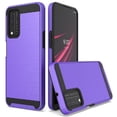 thumbnail image 3 of Phone Case for T-Mobile REVVL V PLUS 5G, Slim Metallic Brushed Shock Resistant Case Cover with Tempered Glass (Purple), 3 of 5