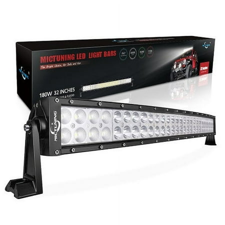 MICTUNING 32" 180w Curved LED Light Bar Off Road Combo Drving Fog Light for Car Jep SUV UTV