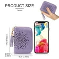 thumbnail image 2 of APHISON RFID Credit Card Holder Zipper Card Case Small Wallets for Women Leather Sunflower style - Purple, 2 of 5