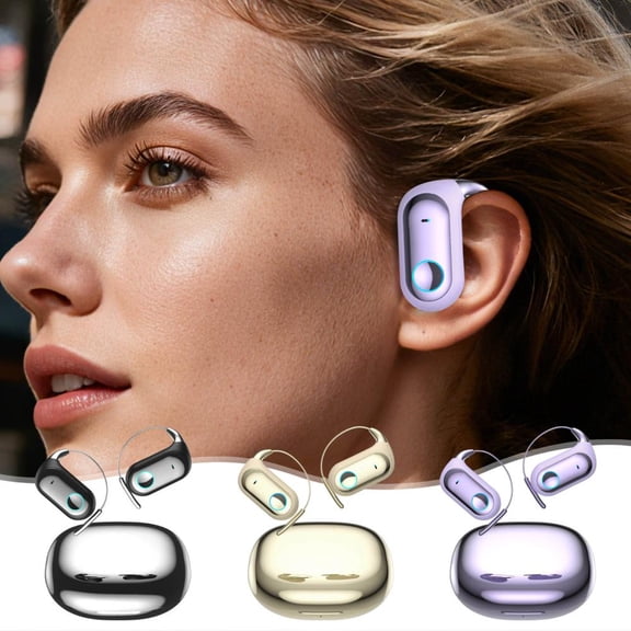 Outoloxit Wireless Sports Headphones with Translation and Recording, IPX5 Waterproof, Open-Ear Earhook Design for Running and Workouts with 360° Surround Sound