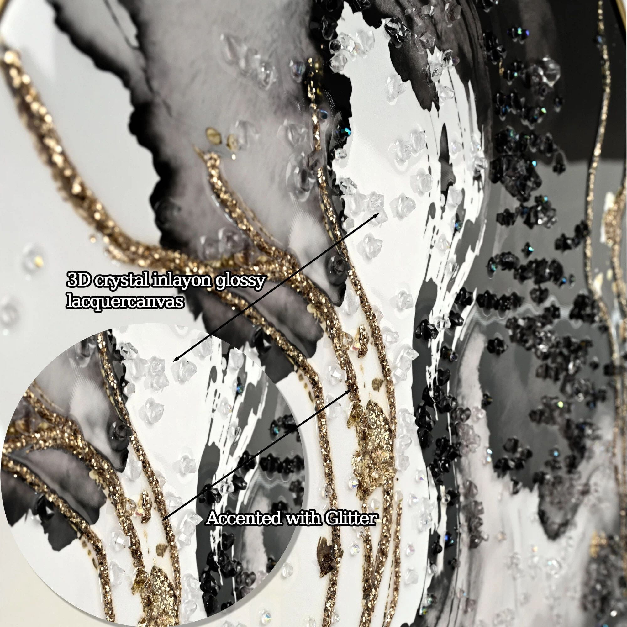Euroco Modern Minimalist Abstract Wall Art Set of 2, Large Framed Canvas Prints Paintings Wall Decor, Black Gold Pictures for Hallway Office,20x40In
