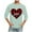 Mint Green, variant on HaoXianJian Mens Shirt Cute Plaid Love Heart Graphic Tees Crew-neck 3/4 Sleeve Regular Fits Casual Tee T-Shirts Tshirt Tops Pullover Top Casual Valentines Gifts Plus Size 2X 3X 5X