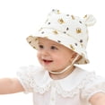 thumbnail image 2 of WUANDIXFA Baby Boy Girl Bear Ears Fisherman Hat Sun Hat Beach Cap Newborn Baby Shower Gift,Coffee,3-12 Months, 2 of 6
