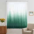 thumbnail image 3 of Green Ombre Stripe Sheer Curtains 54 Inches Long, Abstract Art Gradient Watercolor Light Filering Curtains, Breathable Simi Curtain Privacy Drapes for Kitchen Bathroom Small Window Treatment, 3 of 9