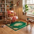 thumbnail image 3 of ODIKA 3'x5' Ultra-Soft Throw Mat, Bathroom Botanical Watercolor Ornate Vines Vintage Classical None Washable, Bare feet friendly, Easy Care Indoor rug for Bedside, Vanity, 3 of 7