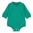 thumbnail image 3 of Coerni New Born Baby Cotton Romper Cute Long Sleeve Button Onesie Boys Girls Solid Soft Outfit Long Sleeve Crewneck Bodysuit, 3 of 9