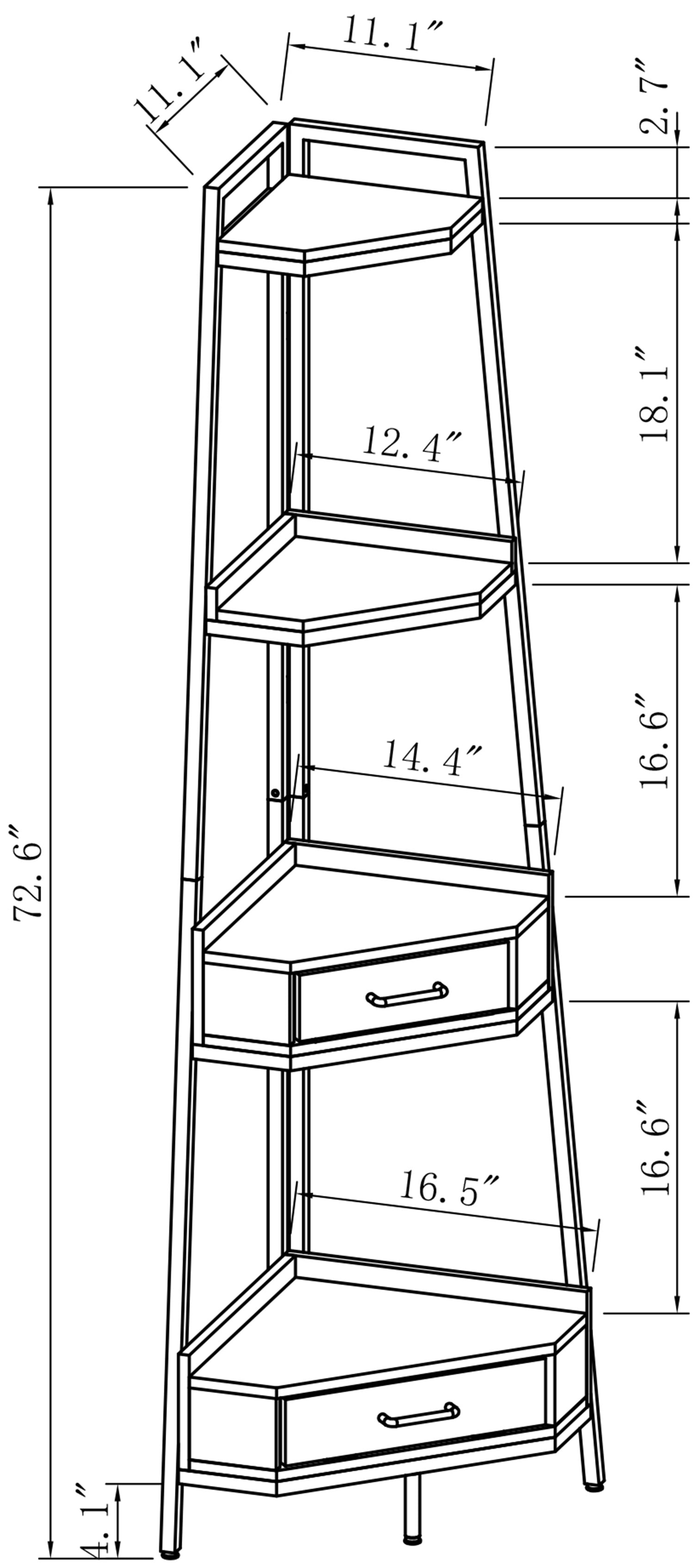 Dropship Corner Shelf, 4 Tier Bamboo Corner Bookshelf, 47.2 Inch Tall  Bookcase, Open Ladder Book Case, Modern Bookshelf Stand In Living Room,  Bedroom, Office, Kitchen, Balcony, White to Sell Online at a