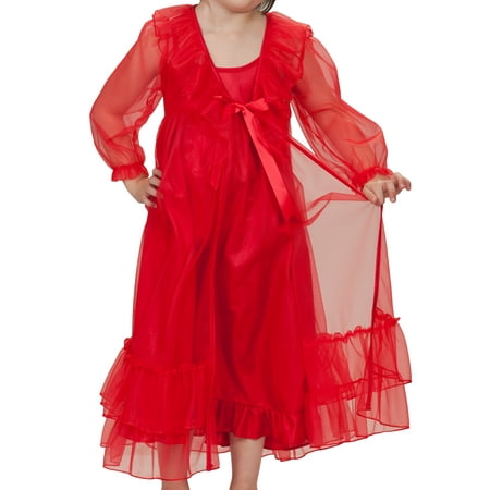 

Laura Dare Frilly Peignoir Set in Solid Colors (2T - 14)