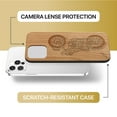 thumbnail image 6 of Case Yard Wooden Case Outside Soft TPU Silicone Slim Fit Shockproof Wood Phone Cover for Girls Boys Men and Women Supports Wireless Charging Vintage Motorcycle Design case for iPhone-12/12-Pro, 6 of 7