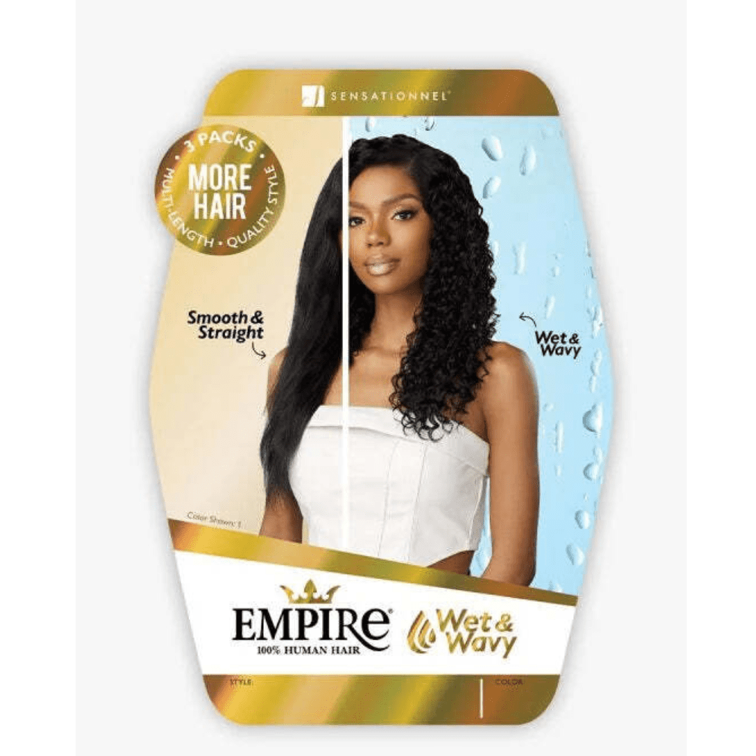 Sensationnel Empire 100% Human Hair Multi-Pack Wet & Wavy Bundle Pack- Kinky Curly