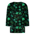 thumbnail image 4 of UngA Women St Patricks Day Shirt Plus Size Funny V Neck 3/4 Sleeve Tops Shamrock Graphic Tshirt Irish Shirts Outfit,Size S, 4 of 9