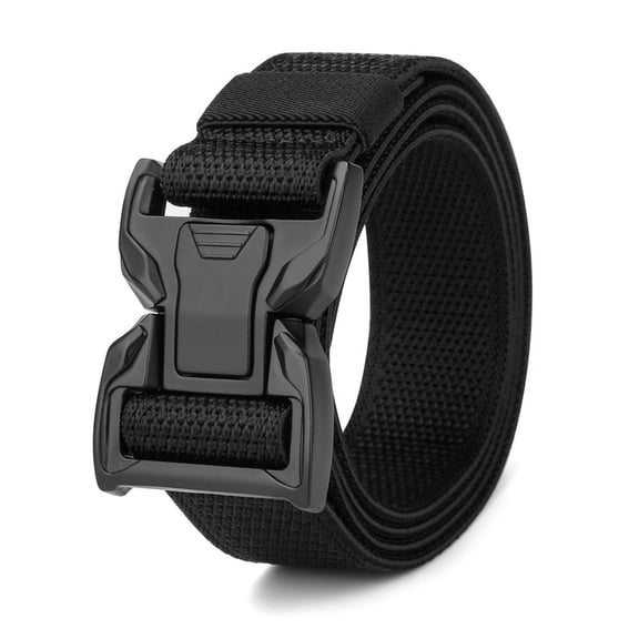 Catelles Black nylon Webbing Waist Belt, Durable Outdoor Work Belt, Unisex, Casual Sports Belt, Gift Box