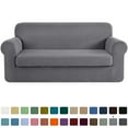 thumbnail image 1 of CHUN YI Stretch 2-Piece Checks Sofa Cover with Cushion Cover Slipcover, 1 of 6