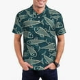 thumbnail image 1 of Balery Fish Style Camisa Polo de Hombre con Estampado, de Manga Corta y Tejido Medio, Camisa Tipo Golf Polo-XX-Large, 1 of 6