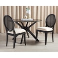 thumbnail image 4 of SAFAVIEH Couture Karlee Classic Linen Solid Dining Side Chair, Black/Beige (Set of 2), 4 of 15