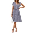 thumbnail image 1 of Vestido casual de verano Glamaker a media pierna con estampado floral y bolsillos, 1 of 6
