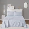 thumbnail image 5 of Intelligent Design Printed Microfiber Sheet Set in Blue Chevron Full, 5 of 15