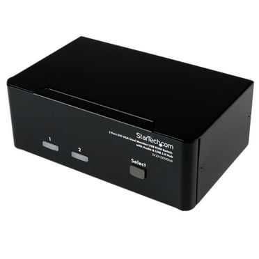 StarTech 2-Port DVI VGA Dual Monitor KVM Switch USB w/ Audio and USB 2.0 Hub