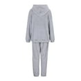 thumbnail image 5 of WCJM Women Pajama Sets Gray Pjs Set Women's Autumn and Winter Solid Color Hooded Long Sleeve Pocket Casual Pants Home Two Piece Set Woman Plush Fur Pajamas, 5 of 5