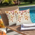 thumbnail image 5 of Outdoor Waterproof Pillow Covers Autumn Flowers Orange Leaves Watercolor Throw Cushion Case，Vintage Letter Pillowcase for Bed,Sofa,Couch, Patio Furniture, 16x16 in, 2Pack Decorative Pillows, 5 of 9