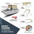 thumbnail image 5 of KNOX Universal 3-Bow Bimini Tops for Boats Cover Side Walls, Support Poles, Fade-Proof 900D Marine Canvas, Storage Boot, Sun Shade Canopy For Pontoon, V-Hull, Fishing, Jon Boat, 79-84"W (Sand), 5 of 7