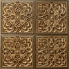 Dundee Deco's Rustic Antique Gold Patchwork Glue Up Ceiling Panels, 2 ft. X 2 ft. (4 sq ft.) each, Pack of 10