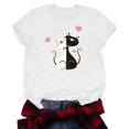 thumbnail image 1 of TSADFHJI Hauts pour Femmes Automne Coton Imprimé Chat T-Shirt TTG Beige, 1 of 5