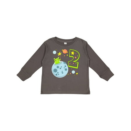 

Inktastic Cute Second Birthday Alien in Space Gift Toddler Boy or Toddler Girl Long Sleeve T-Shirt