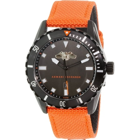 Armani Exchange Men's AX1705 Orange Leather Quartz Watch