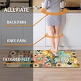 thumbnail image 4 of Boho Floral Kitchen Rugs Set of 2 Colorful Flower Anti Fatigue Non-Slip Kitchen Floor Mats Comfort Bohemian Mat Waterproof Farmhouse Sink Laundry PVC Rug (17.3 x 28 Inch+17.3 x 47 Inch), 4 of 6