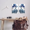 thumbnail image 2 of Bold Blue Ikebana Patterned Vase Botanical & Floral Graphic Art Unframed Art Print Wall Art, Set of 2, 2 of 7