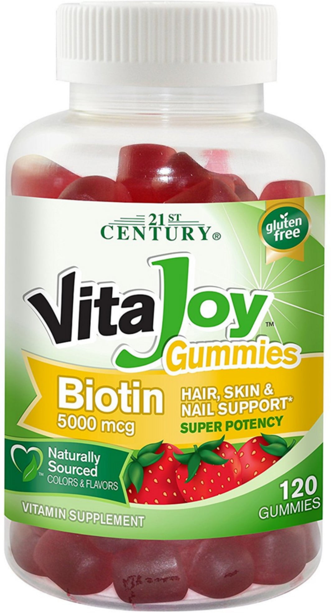 21st Century Vita-Joy Biotin 5000 mcg Gummies, Strawberry 120 ea