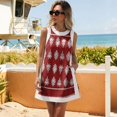 thumbnail image 5 of OIOLOYJM 2 Piece Sets for Women Casual Dress Boho Vintage Print Side Split Sleeveless Crew Neck Tank Top and Elastic Waist Shorts Comfy Lounge Vacation Travel Outfits with Pockets Wine L, 5 of 7