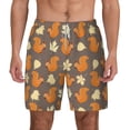 thumbnail image 2 of Picia Squirrel And Maple Leaves pattern Mens Swim Trunks with Compression Liner Stretch Beach Shorts Quick Dry with Zipper Pockets No-Chafing Board Shorts-Large, 2 of 9