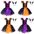 thumbnail image 3 of Zecgelong Girls LED Tutu Dress Witch Party Role Play Light Up Fancy Gown Purple 7-8 Years, 3 of 7