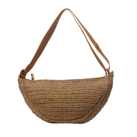 GASTROPOD 2026 New Woven Crossbody Bags for Women Straw Shoulder Purse for Beach, Travel, Summer, Casual Straw Purses Dumpling Handbag Handmade Crossbody