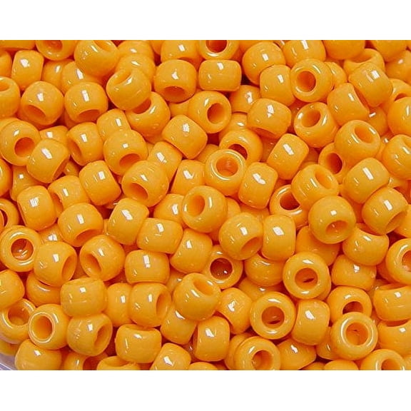 JOLLY STORE Crafts Mustard 9x6mm Pony Beads, Made in USA, 500pcs
