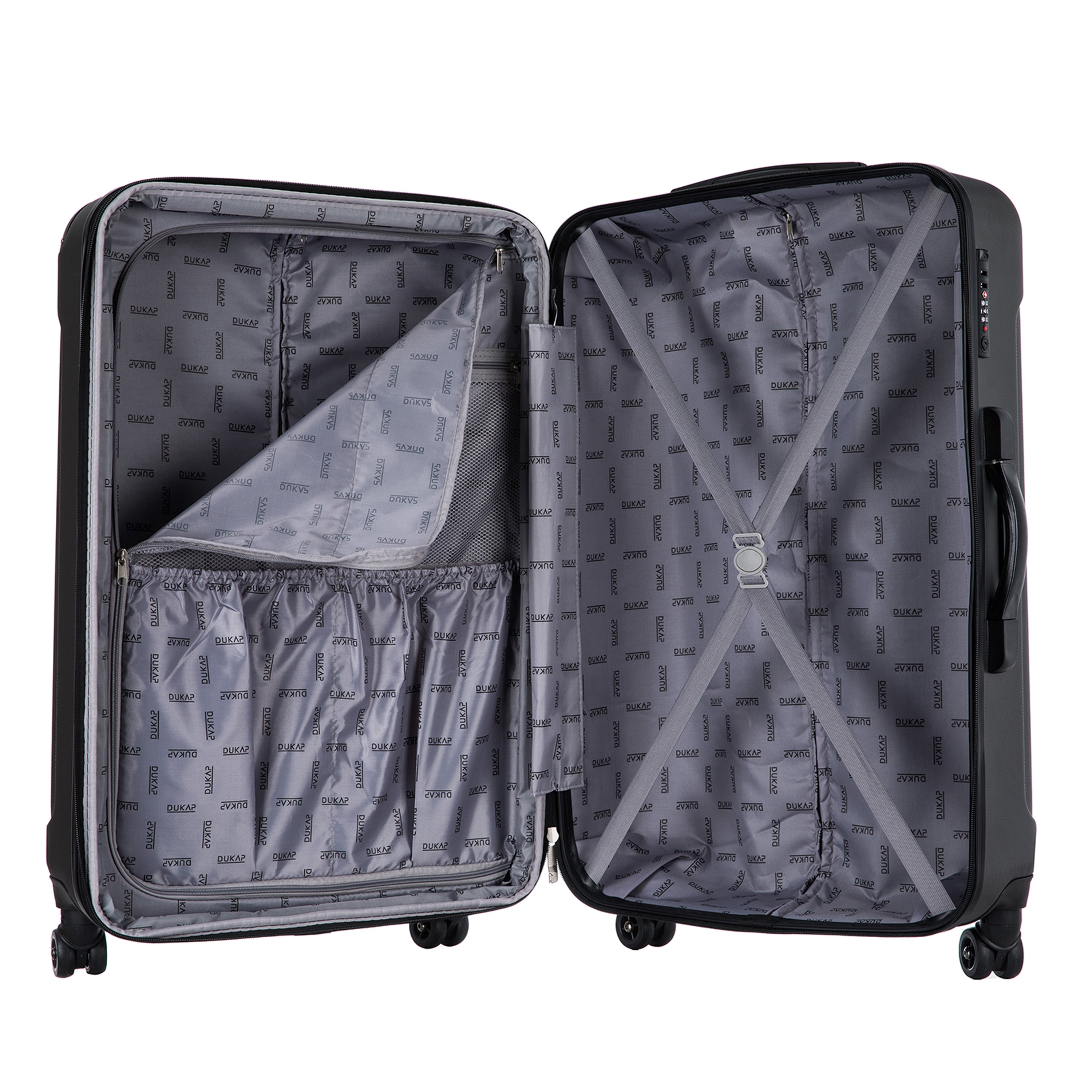DUKAP Intely 28" Hardside Lightweight Luggage with Spinner Wheels and Integrated Weight Scale, Gray