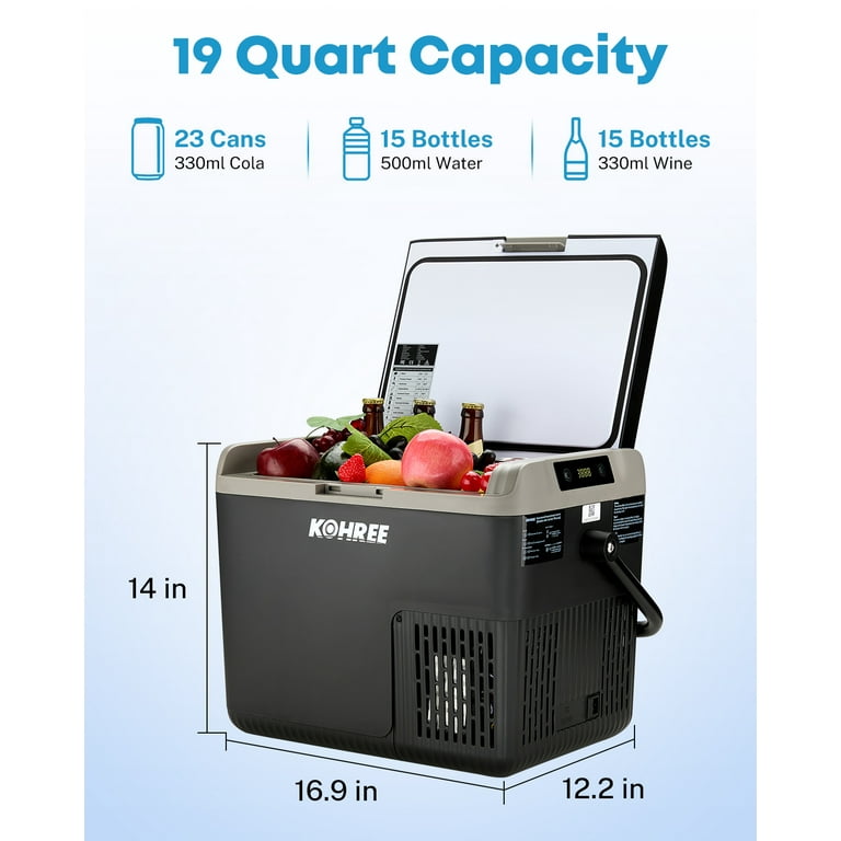 Kohree 12Volt Portable Refrigerator, 19QT (18L) Car Fridge DC & AC