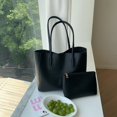 thumbnail image 2 of 2 piezas/juego de bolsos de mano para mujer, bolsos compuestos, bolsos de hombro de cuero PU para damas, bolsos de compras de gran capacidad para mujer, 2 of 5